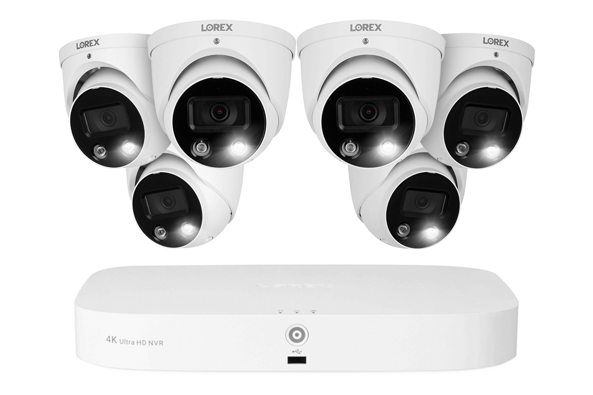 Lorex 8-Channel 2TB Fusion Network Video Recorder with 4K Ultra HD Smart Deterrence Dome Cameras