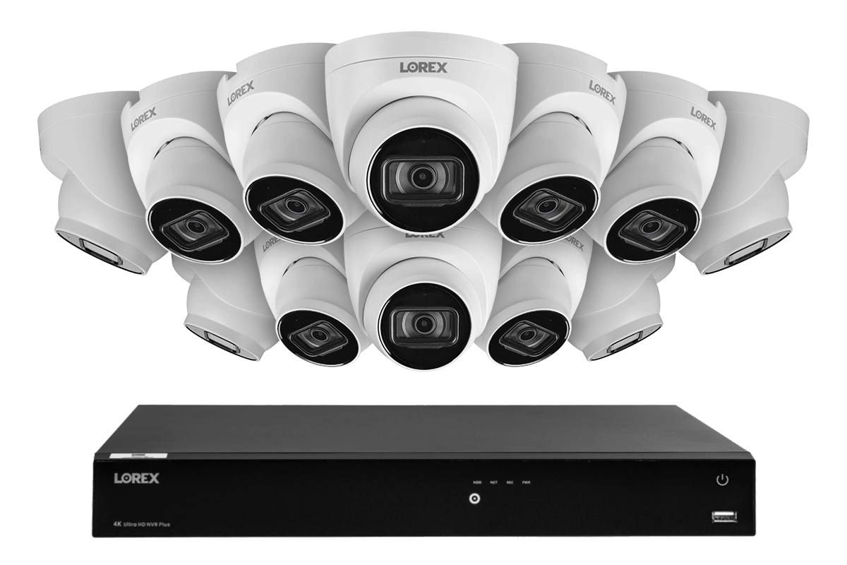 Lorex Fusion 4K 16-Channel 3TB NVR Wired System with IP Security Dome Cameras Feauting Listen-In Audio