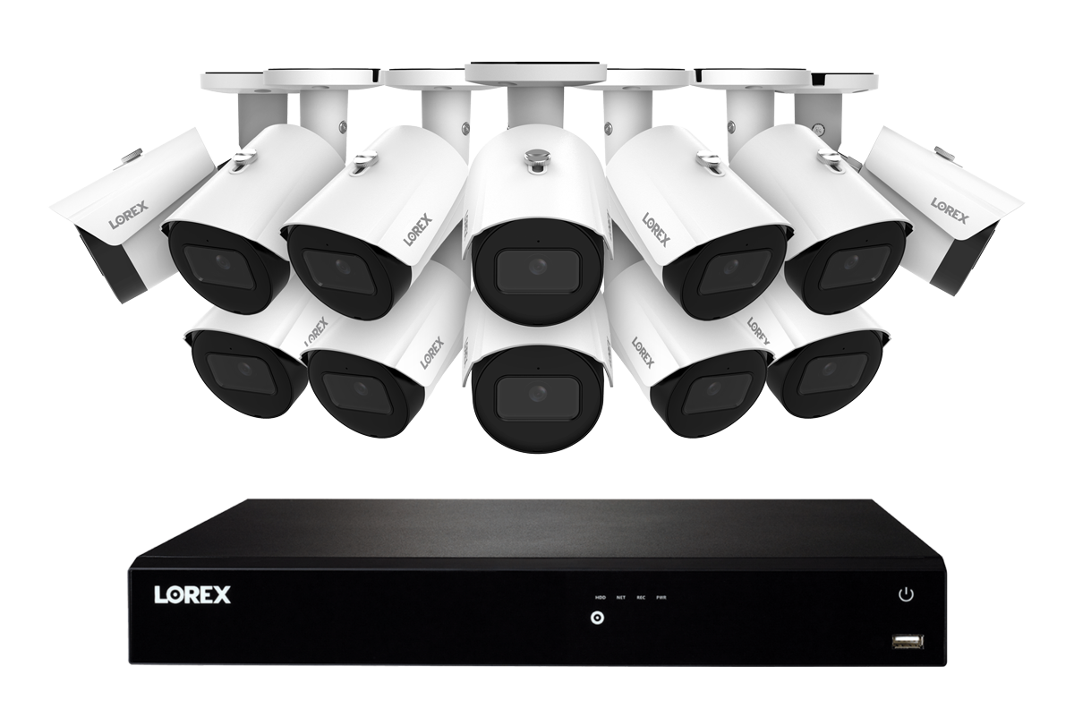 Lorex Fusion Series 4K 16 Camera Capable 3TB Wired NVR System with A14 IP Bullet Cameras