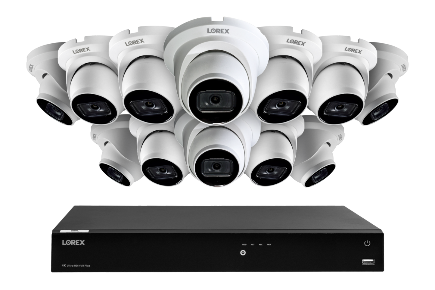Lorex Fusion Series 4K 16 Camera Capable 3TB Wired NVR System with A14 IP Dome Cameras
