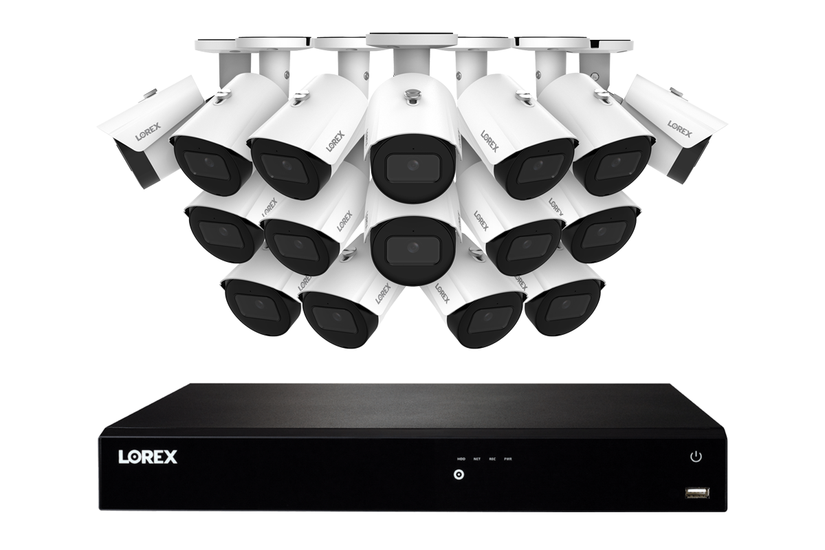 Lorex Fusion Series 4K 16 Camera Capable 3TB Wired NVR System with A14 IP Bullet Cameras