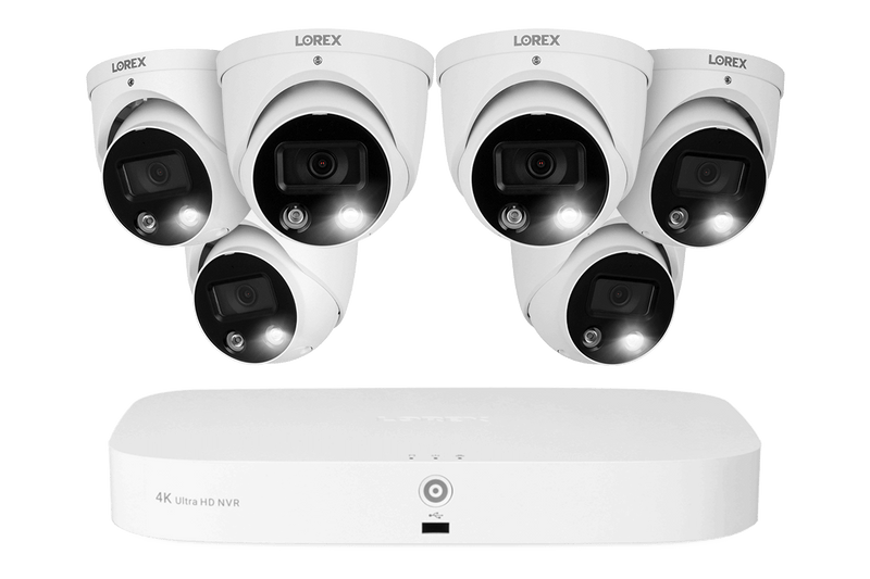 Lorex 8-Channel 2TB Fusion Network Video Recorder with 4K Ultra HD Smart Deterrence Dome Cameras