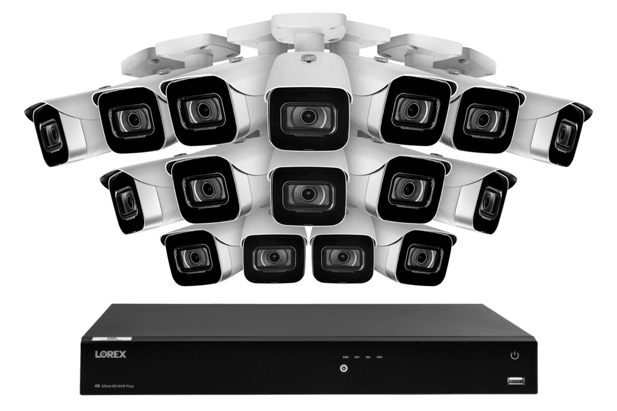 Lorex Fusion 4K 16-Channel 3TB NVR Wired System with IP Security Bullet Cameras