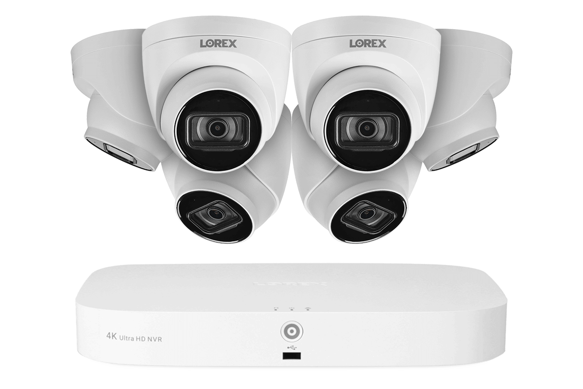 Lorex Fusion 4K 8-Channel 2TB NVR Wired System with IP Security Dome Cameras Feauting Listen-In Audio
