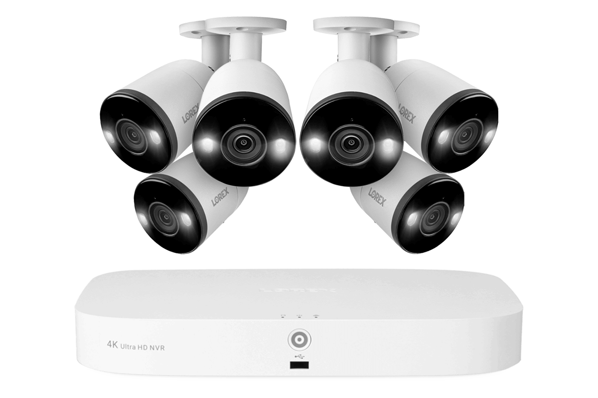 Lorex 8-Channel 2TB Fusion Network Video Recorder with 4K Ultra HD Smart Deterrence Bullet Cameras