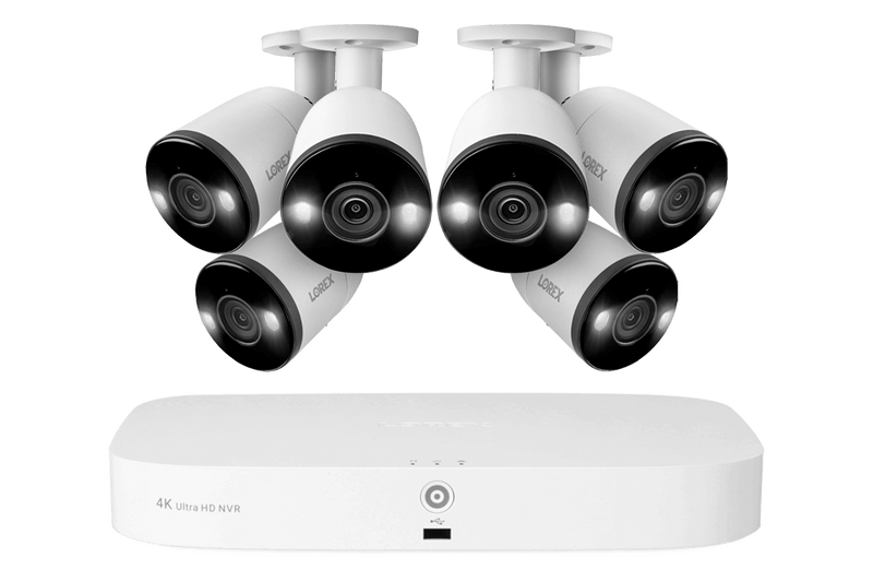 Lorex 8-Channel 2TB Fusion Network Video Recorder with 4K Ultra HD Smart Deterrence Bullet Cameras