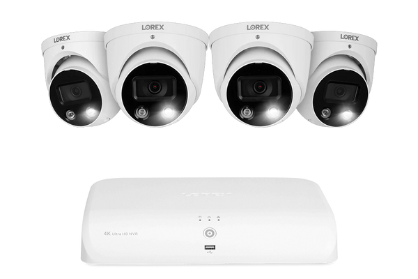 Lorex 8-Channel 2TB Fusion Network Video Recorder with 4K Ultra HD Smart Deterrence Dome Cameras