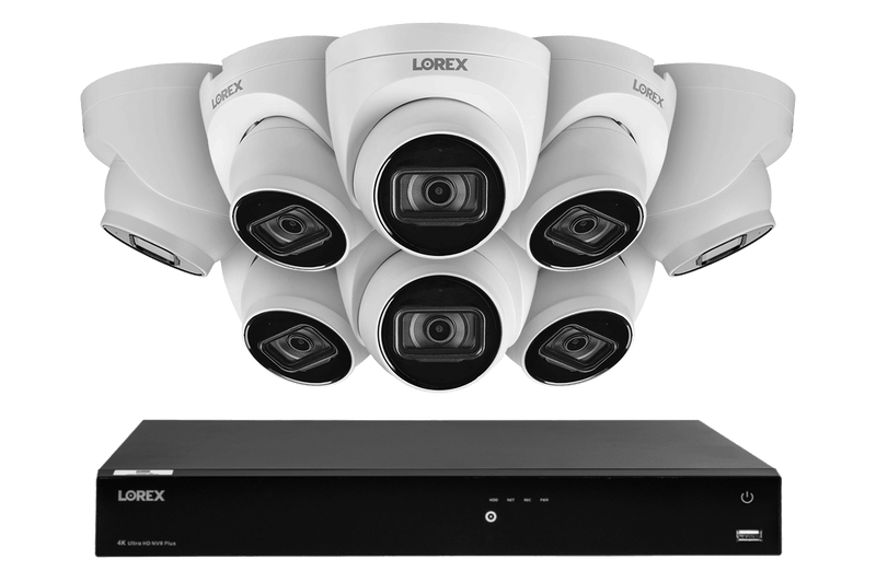 Lorex Fusion 4K 16-Channel 3TB NVR CCTV Wired System with IP Security Dome Cameras Featuring Listen-In Audio
