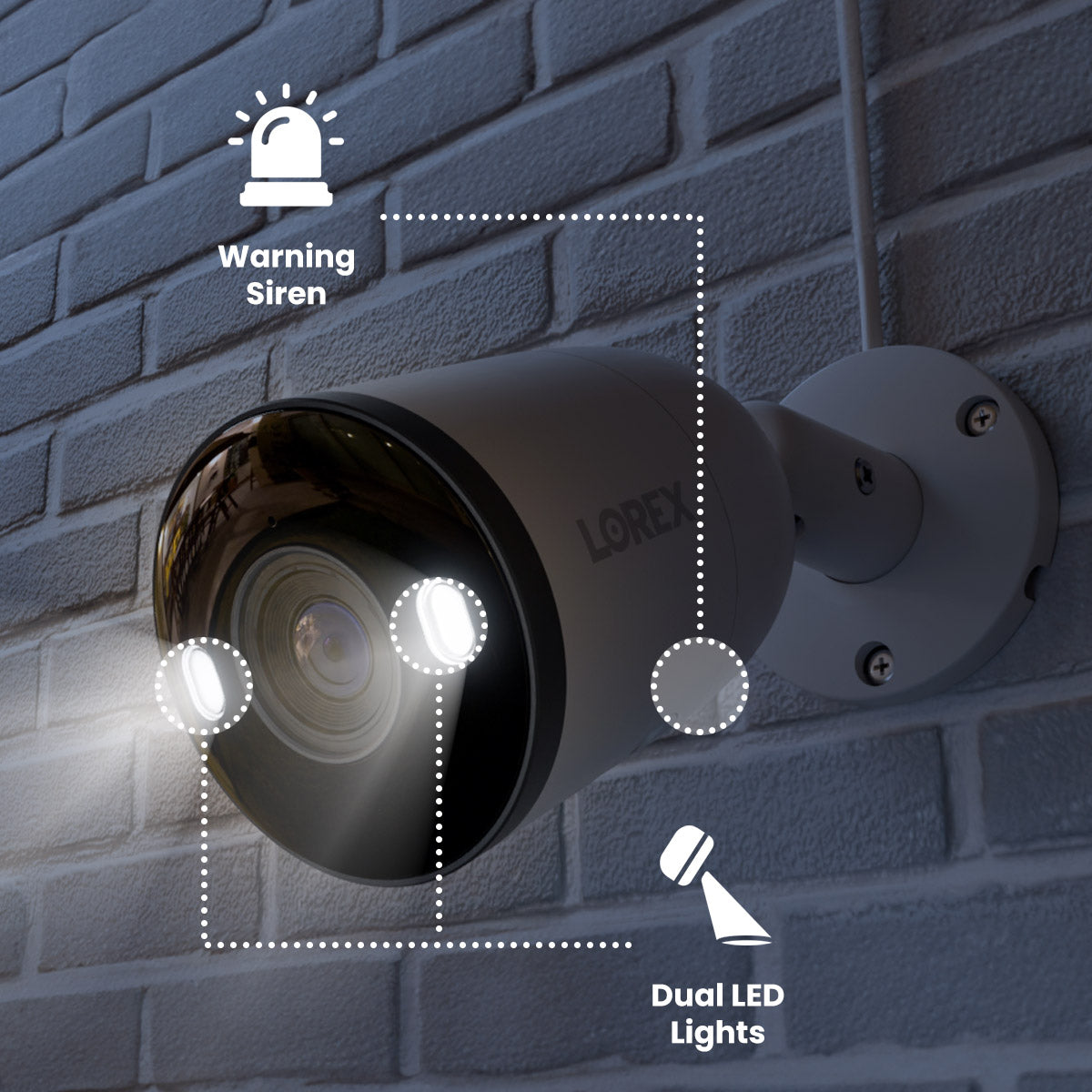 Lorex 16-Channel (8 Wired, 8 Fusion Wi-Fi) 2TB NVR CCTV System with 4K Ultra HD Smart Deterrence Bullet Cameras