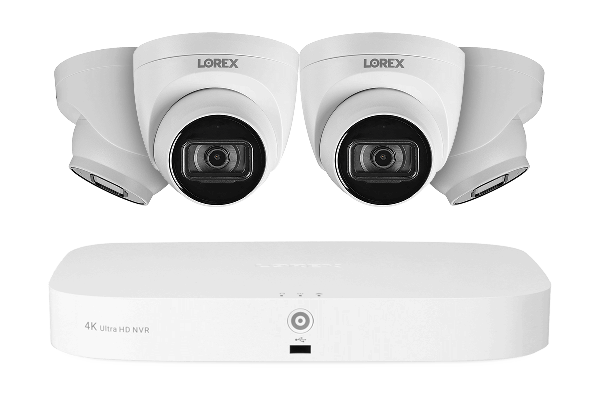 Lorex Fusion 4K 8-Channel 2TB NVR CCTV Wired System with Dome Cameras Featuring Listen-In Audio