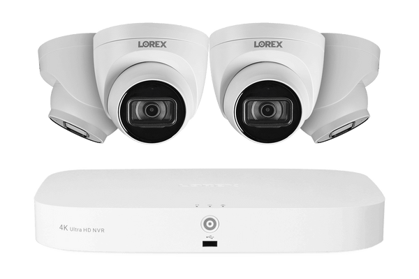 Lorex Fusion 4K 8-Channel 2TB NVR CCTV Wired System with Dome Cameras Featuring Listen-In Audio