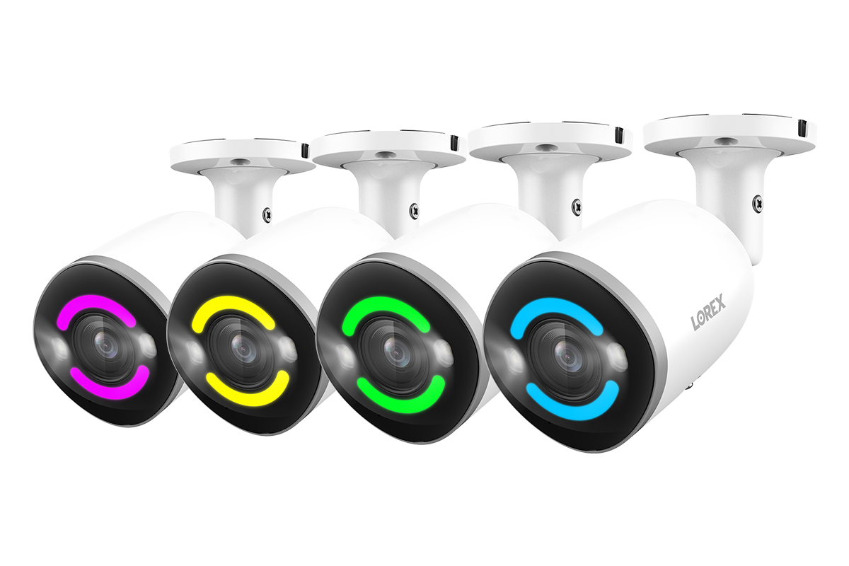 Lorex Light 4K Smart Security Ing Deterrence Bullet Ai Poe Ip Wired Camera - 4-Pack