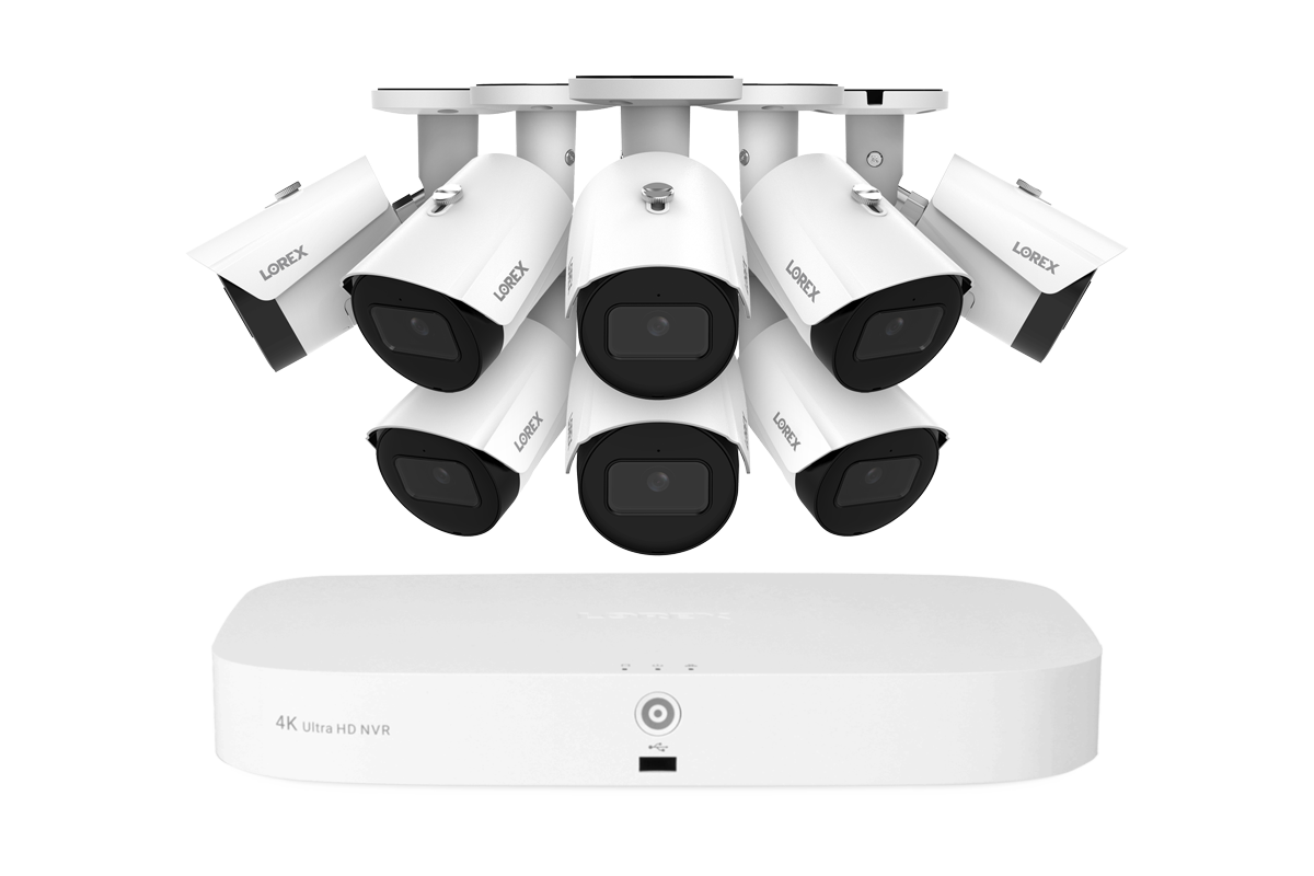 Lorex Dark Fusion Series 4K 16 Camera Capable (8 Wired + 8 Fusion Wi-Fi) 2Tb Wired Nvr System With A14 Ip Bullet Cameras - 8