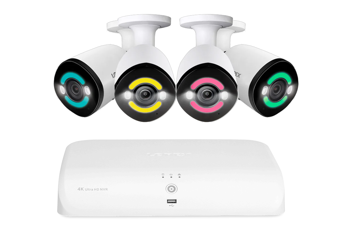 Lorex Fusion 4K 16-Channel 2TB Wired NVR System with Smart Security Lighting Cameras