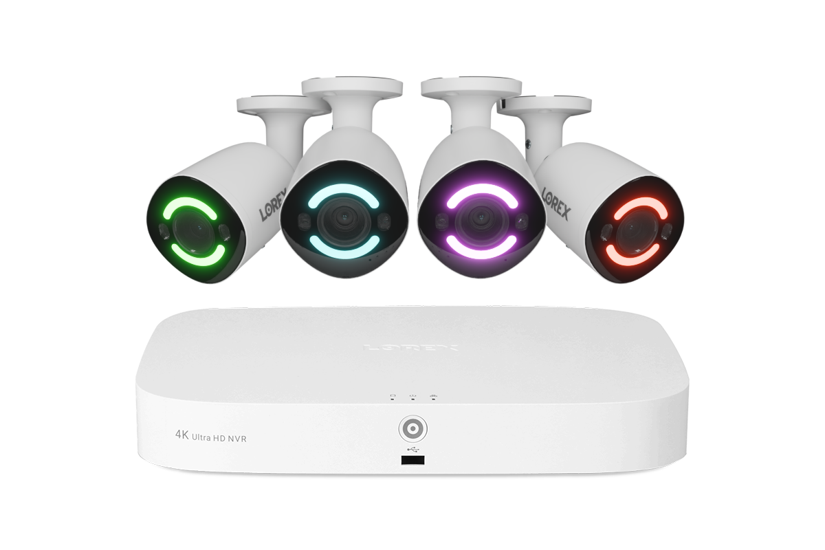Lorex Fusion 4K 16-Channel 2TB Wired NVR System with 8 Smart Security Lighting Cameras