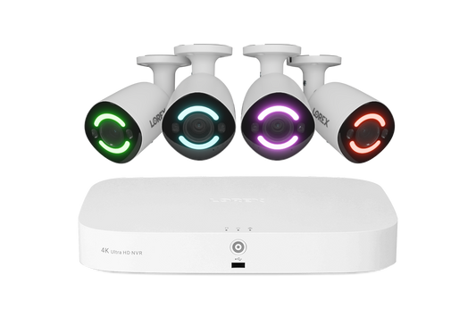 Lorex Fusion 4K 16-Channel 2TB Wired NVR System with 8 Smart Security Lighting Cameras