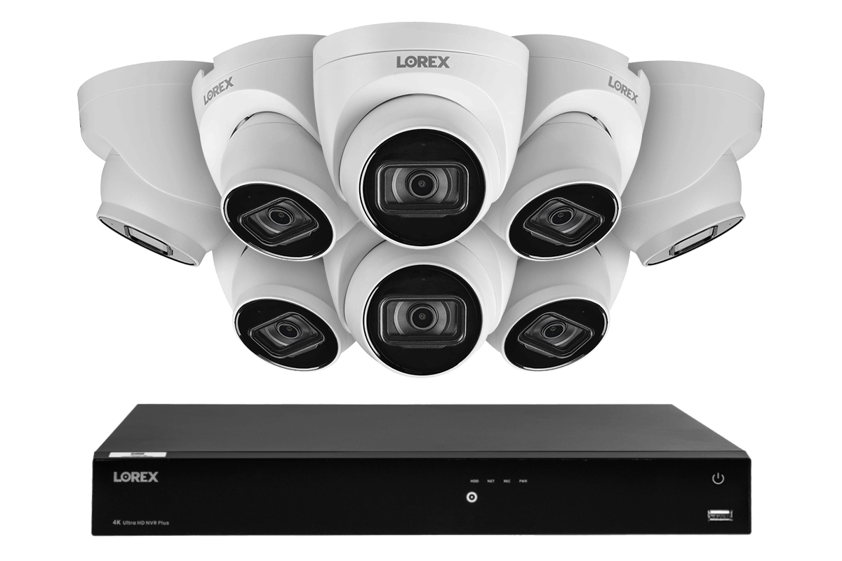 Lorex Fusion 4K 16-Channel 3TB NVR Wired System with IP Security Dome Cameras Feauting Listen-In Audio