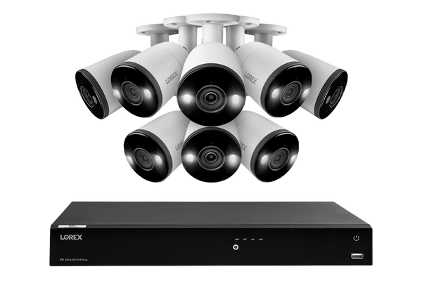 Lorex Fusion 4K+ Security System - 1TB NVR + 4 Wired Deterrence Spotlight Cameras