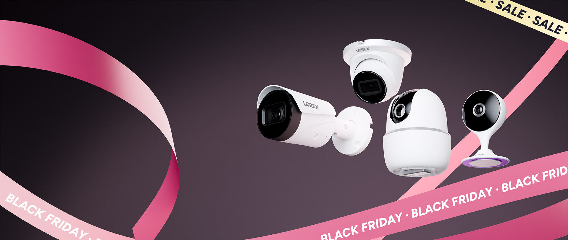 Security cameras on a black background with 'Black Friday' sale text.