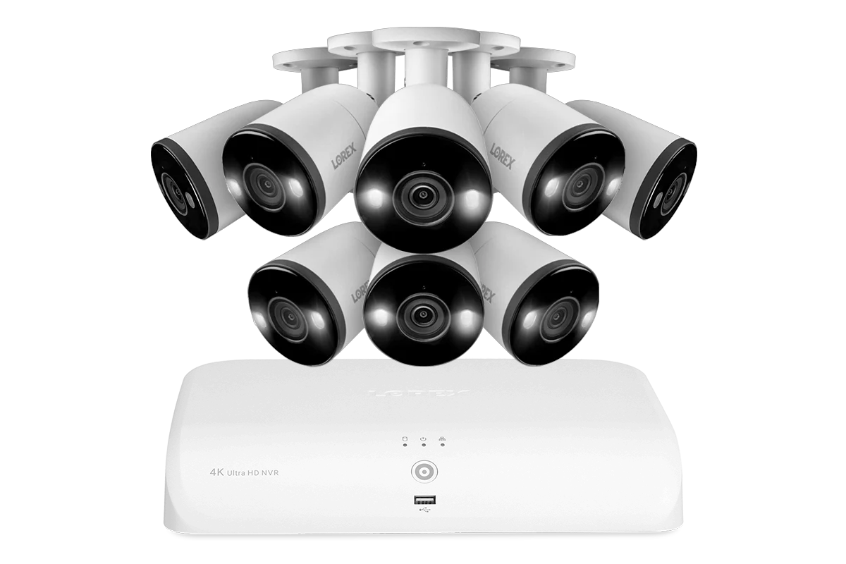 Lorex 8-Channel 2TB Fusion Network Video Recorder with 4K Ultra HD Smart Deterrence Cameras