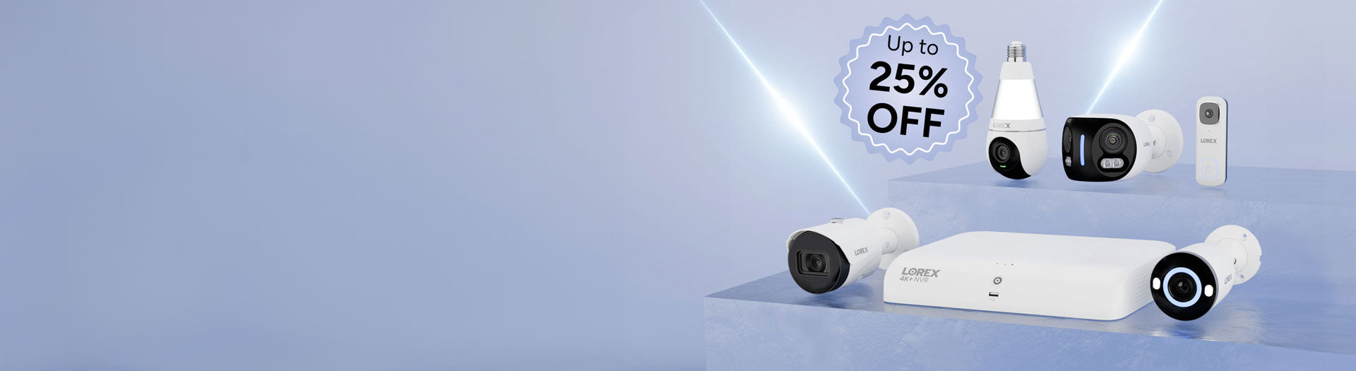 Lorex Winter Flash Sale banner featuring home security cameras and a recorder with text reading “Up to 35% off.”