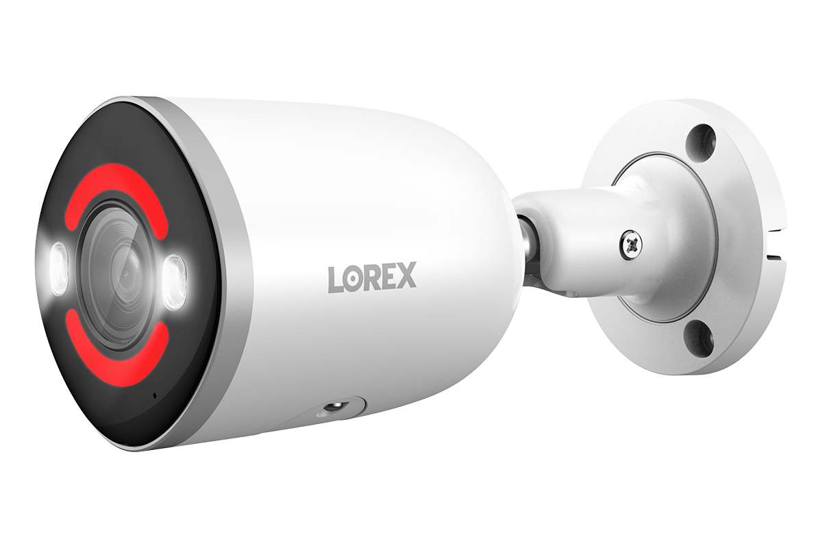 Lorex 4K Smart Security Lighting Deterrence Bullet AI PoE IP Wired Camera - E895AB