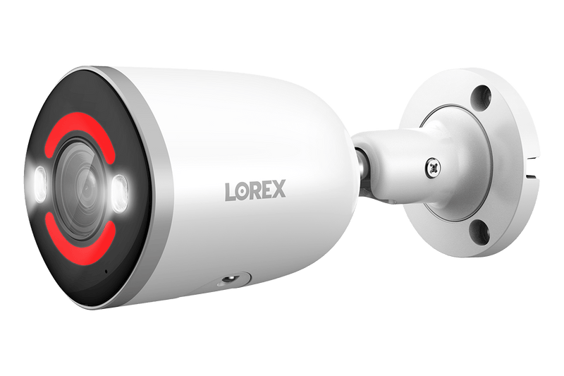 Lorex 4K Smart Security Lighting Deterrence Bullet AI PoE IP Wired Camera - E895AB